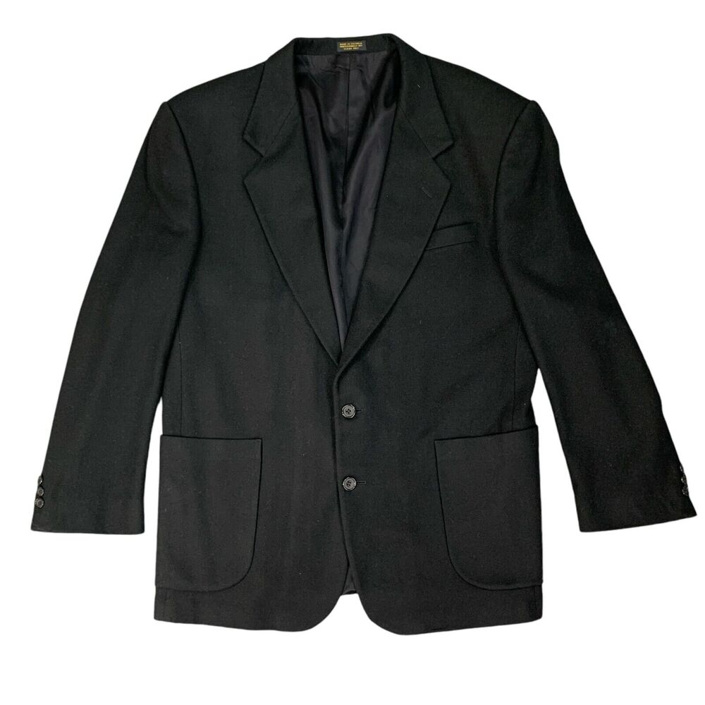 Oscar De La Renta Blazer Mens 42 Black Wool Studio 2-Button Single Breast Formal